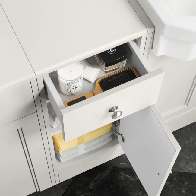 Monaco Cotton White Side Cabinet Unit 300mm