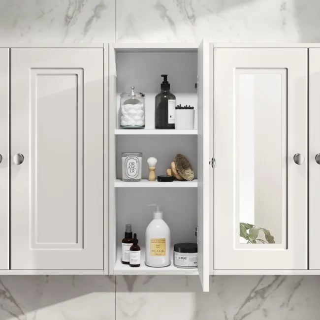 Cotton White Wall Hung Cabinet 700x300mm