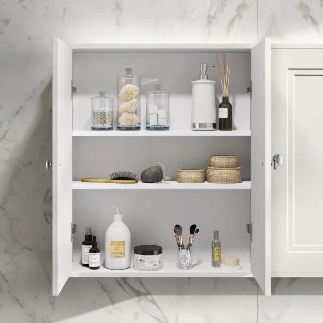 Cotton White Wall Hung Cabinet 700x600mm