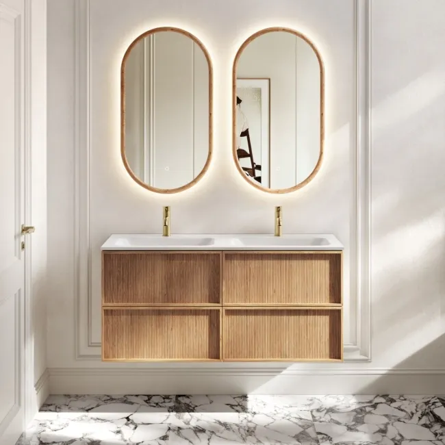 Bora Natural Oak Wall Hung Basin Drawer Vanity 1200mm