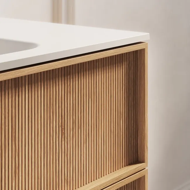 Bora Natural Oak Wall Hung Basin Drawer Vanity 1200mm