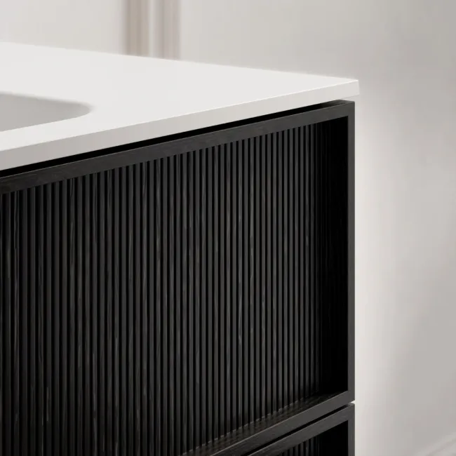 Bora Black Oak Wall Hung Basin Drawer Vanity 1200mm