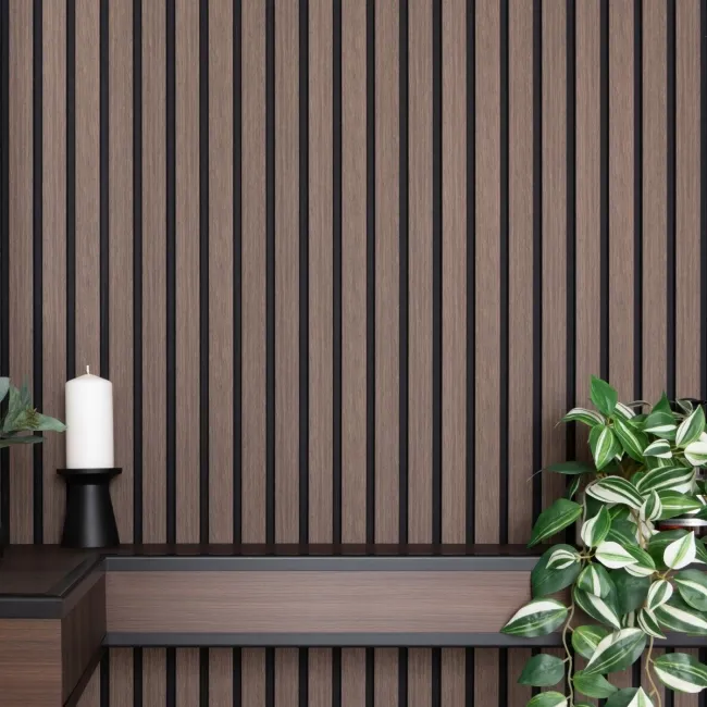 Trepanel Aqua 3D® Waterproof Walnut Brown Wood Effect Slat Panels 3 Pack (Covers 1.39SQM)