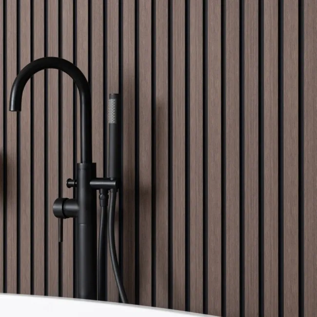 Trepanel Aqua 3D® Waterproof Walnut Brown Wood Effect Slat Panels 3 Pack (Covers 1.39SQM)