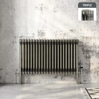 Athens Raw Metal Triple Column Horizontal Traditional Radiator 600x1010mm