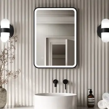 Mila Black Framed Illuminated LED Mirror 700x500mm