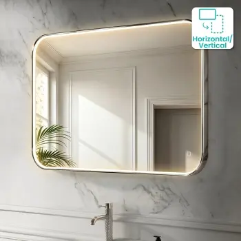 Vikki Stainless Steel Illuminated LED Mirror 700x1000mm