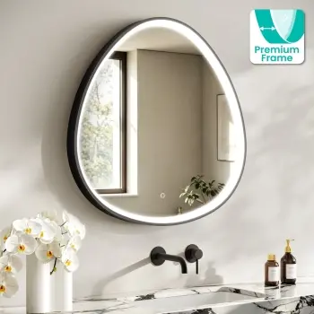 Libby Matt Black Illuminated LED Mirror 806x813mm