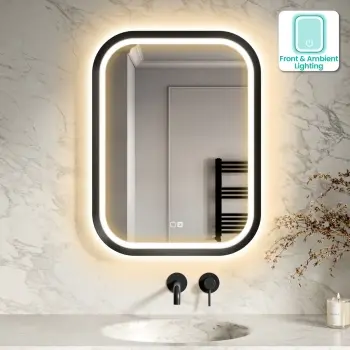 Isabel Matt Black LED Mirror with Front & Back Illumination 800x600mm