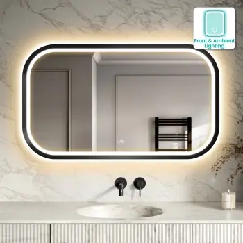 Isabel Matt Black LED Mirror with Front & Back Illumination 700x1200mm