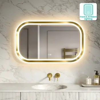 Isabel Brushed Brass LED Mirror with Front & Back Illumination 600x1000mm