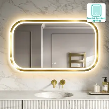 Isabel Brushed Brass LED Mirror with Front & Back Illumination 700x1200mm