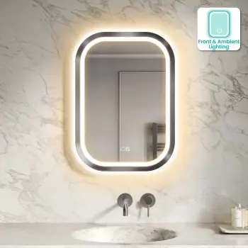 Isabel Brushed Gunmetal LED Mirror with Front & Back Illumination 700x500mm