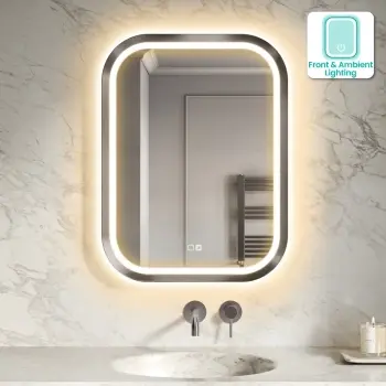 Isabel Brushed Gunmetal LED Mirror with Front & Back Illumination 800x600mm