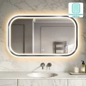 Isabel Brushed Gunmetal LED Mirror with Front & Back Illumination 700x1200mm