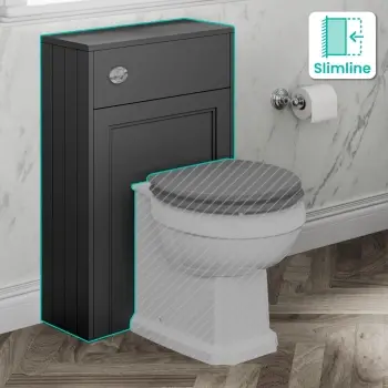 Monaco Slate Grey Slimline Back To Wall Toilet Unit 500mm