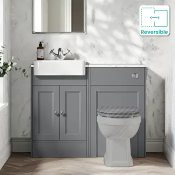 Monaco Fog Grey Combination Vanity Basin with Marble Top 1000mm (Excludes Pan & Cistern)