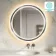 Isabel Brushed Gunmetal Round LED Mirror with Front & Back Illumination 800mm