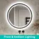 Isabel Matt Black Round RGB LED Mirror with Ghost Technology 800mm
