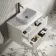 Cadiz Fluted Linen White Wall Hung Drawer Vanity with Marble Top 800mm (Excludes Basin) - Black Accents