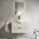 Cadiz Fluted Linen White Wall Hung Drawer Vanity with Marble Top & Nevis Basin 800mm - Black Accents