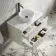 Cadiz Fluted Linen White Wall Hung Drawer Vanity with Marble Top & Nevis Basin 800mm - Black Accents