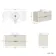Cadiz Fluted Linen White Wall Hung Drawer Vanity with Marble Top & Nevis Basin 1000mm - Black Accents