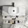 Cadiz Fluted Linen White Wall Hung Drawer Vanity with Marble Top & Reno Basin 1000mm - Black Accents