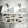 Cadiz Fluted Linen White Wall Hung Double Basin Drawer Vanity 1200mm - Black Accents