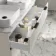 Cadiz Fluted Linen White Double Wall Hung Drawer Vanity with Marble Top & Marin Basin 1200mm - Black Accents