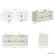 Cadiz Fluted Linen White Double Wall Hung Drawer Vanity with Marble Top & Nevis Basin 1200mm - Black Accents