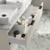 Cadiz Fluted Linen White Double Wall Hung Drawer Vanity with Marble Top & Reno Basin 1200mm - Black Accents