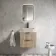 Cadiz Fluted Apex Oak Wall Hung Drawer Vanity with Marble Top 600mm (Excludes Basin) - Black Accents
