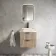 Cadiz Fluted Apex Oak Wall Hung Drawer Vanity with Marble Top & Reno Basin 600mm - Black Accents
