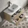 Cadiz Fluted Apex Oak Wall Hung Drawer Vanity with Marble Top 800mm (Excludes Basin) - Black Accents