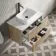 Cadiz Fluted Apex Oak Wall Hung Drawer Vanity with Marble Top & Marin Basin 800mm - Black Accents