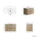 Cadiz Fluted Apex Oak Wall Hung Drawer Vanity with Marble Top & Nevis Basin 800mm - Black Accents