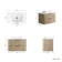 Cadiz Fluted Apex Oak Wall Hung Drawer Vanity with Marble Top & Reno Basin 800mm - Black Accents