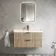 Cadiz Fluted Apex Oak Wall Hung Basin Drawer Vanity 1000mm - Black Accents