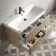 Cadiz Fluted Apex Oak Wall Hung Basin Drawer Vanity 1000mm - Black Accents