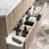 Cadiz Fluted Apex Oak Wall Hung Drawer Vanity with Marble Top 1000mm (Excludes Basin) - Black Accents