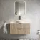 Cadiz Fluted Apex Oak Wall Hung Drawer Vanity with Marble Top & Nevis Basin 1000mm - Black Accents