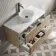 Cadiz Fluted Apex Oak Wall Hung Drawer Vanity with Marble Top & Nevis Basin 1000mm - Black Accents