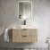 Cadiz Fluted Apex Oak Wall Hung Drawer Vanity with Marble Top & Reno Basin 1000mm - Black Accents