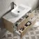 Cadiz Fluted Apex Oak Wall Hung Drawer Vanity with Marble Top & Reno Basin 1000mm - Black Accents