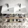 Cadiz Fluted Apex Oak Wall Hung Double Basin Drawer Vanity 1200mm - Black Accents