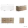 Cadiz Fluted Apex Oak Double Wall Hung Drawer Vanity with Marble Top 1200mm (Excludes Basin) - Black Accents