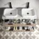 Cadiz Fluted Apex Oak Double Wall Hung Drawer Vanity with Marble Top & Marin Basin 1200mm - Black Accents