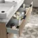Cadiz Fluted Apex Oak Double Wall Hung Drawer Vanity with Marble Top & Reno Basin 1200mm - Black Accents