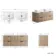 Cadiz Fluted Apex Oak Double Wall Hung Drawer Vanity with Marble Top & Reno Basin 1200mm - Black Accents